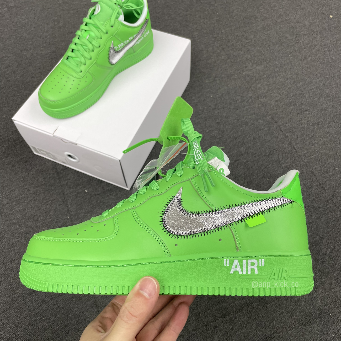 Off White Nike Air Force 1 Low Light Green (2) - www.newkick.vip
